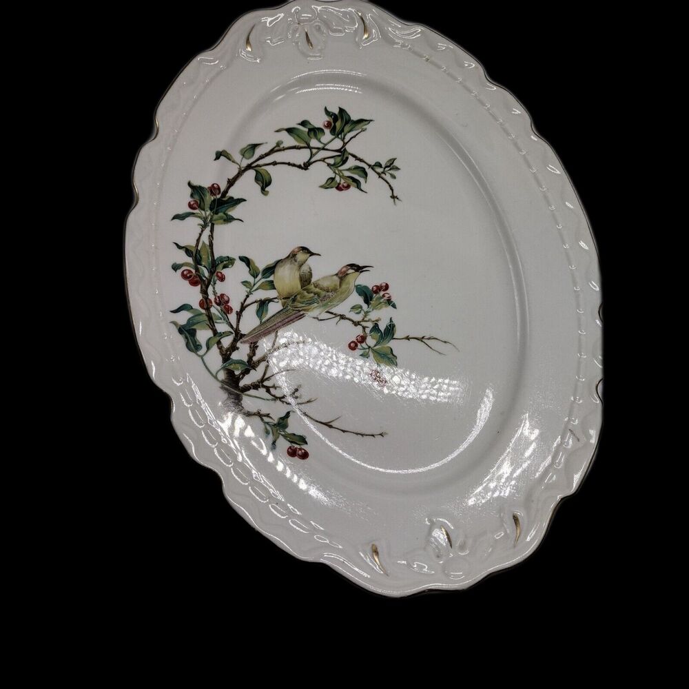 Royal Jackson Cherry Branch Oval Serving Platter 12 inches Vintage Cottagecore